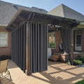RYB HOME Outdoor Curtains for Patio Waterproof Block Sunlight Thermal Insulated Privacy Assured Thick Outside Curtains for Pergola, Cabana, Gazebo, W52" x L72", Grey, 1 Panel