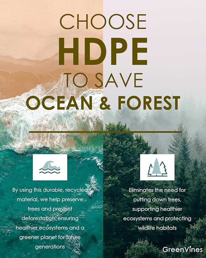 GREENVINES Outdoor Dining Table | 67’’ | HDPE | Rectangle Tables for 6 | All-Weather | Umbrella Hole | Patio Furniture | for Poolside Backyard Garden | Blue