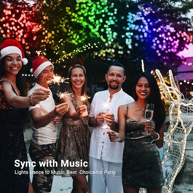 Brizled Color Changing RGB Christmas Lights, 66ft 200 LED Easter String Lights Music Sync, 120+ Modes Remote Dimmable Outdoor Mini Tree Light Indoor Plugin for St Patrick's Day Xmas Halloween