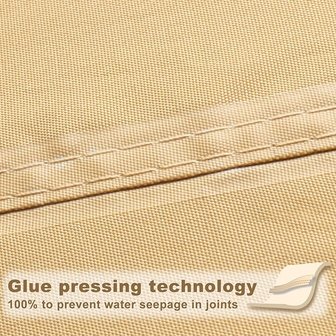 SUNNY GUARD Waterproof Sun Shade Sail 8' x 18' Sand Rectangle UV Block Sunshade for Backyard Yard Deck Patio Garden Outdoor Activities and Facility(Customized)