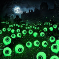 BrizLabs 6 Pack 36 LED Halloween Solar Eyeball Lights, 2 Modes Outdoor Halloween Pathway Lights, Green Solar Walkway Light Waterproof, Green Swaying Firefly Light for Outside Path Yard Garden Lawn