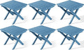 SERWALL Folding Outdoor Side Table Set of 6, Adirondack End Table, Navy