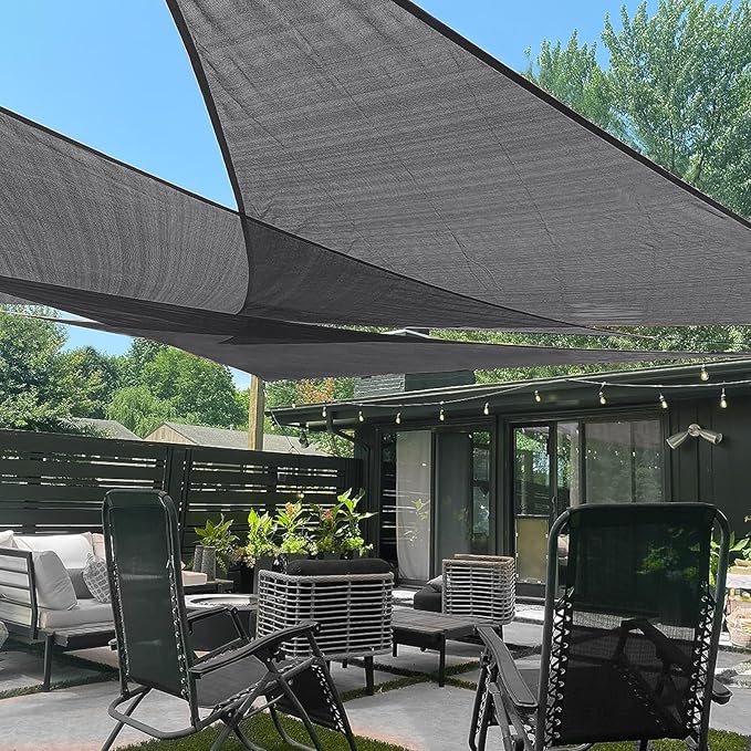 LOVE STORY Custom Size 8'x10'x12.8' Dark Grey Sun Shade Sail Right Triangle Sunhsade Fabric Awning Canopy for Patio Backyard Carport Pergola (Customized)