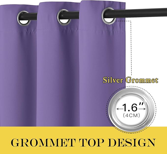 NICETOWN Patio Door Curtain Sound Blocking, Bedroom Privacy Room Divider Curtain, Thermal Insulated Blackout Closet Sliding Door Shade (1 Panel, 100" Wide x 120" Long, Lilac Purple)