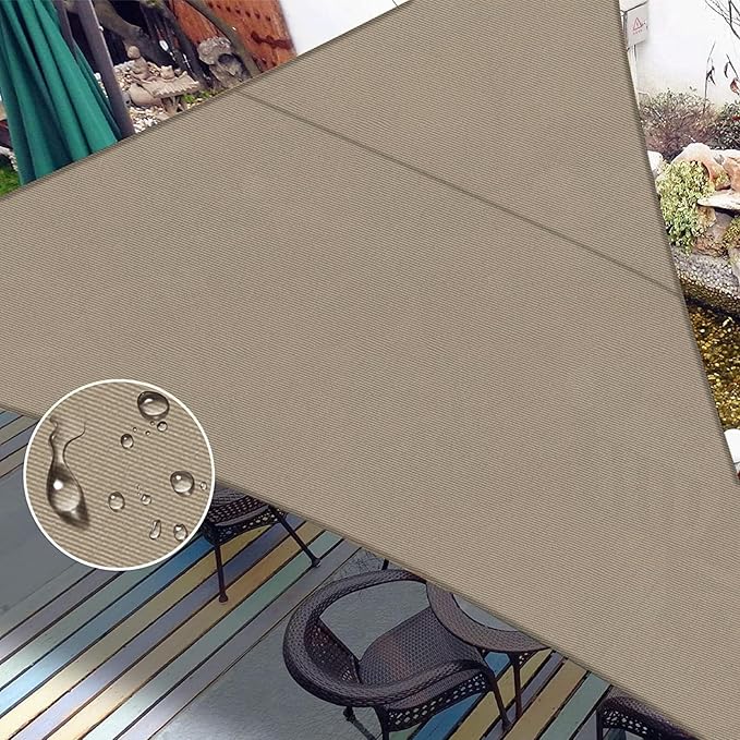 LOVE STORY Right Triangle 6'x10'x11.7' Waterproof Sun Shade Sail Canopy UV Block for Outdoor Patio Backyard Carport,Taupe(We Make Custom Size)