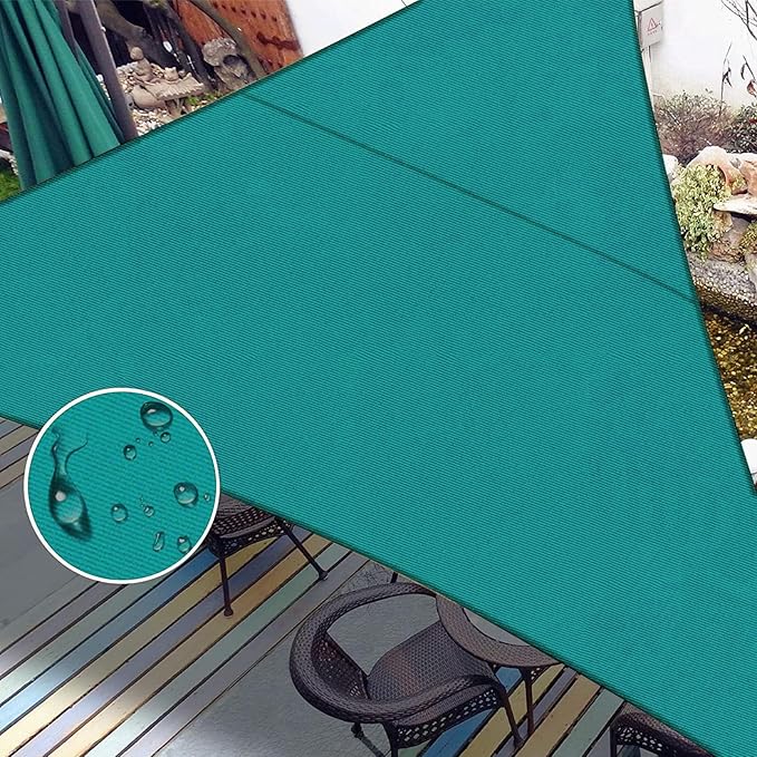 LOVE STORY Right Triangle 7'x8'x10.6' Waterproof Sun Shade Sail Canopy UV Block for Outdoor Patio Backyard Carport,Turquoise Blue(We Make Custom Size)