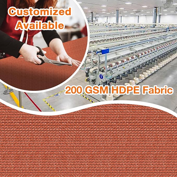 Artpuch 90% Sun Shade Cloth, 7 x 24 FT Pergola Shade Cover Canopy with Grommets, Sun Screen Fabric Tarp for Patio, Outdoor, Garden, Backyard, Rust Red