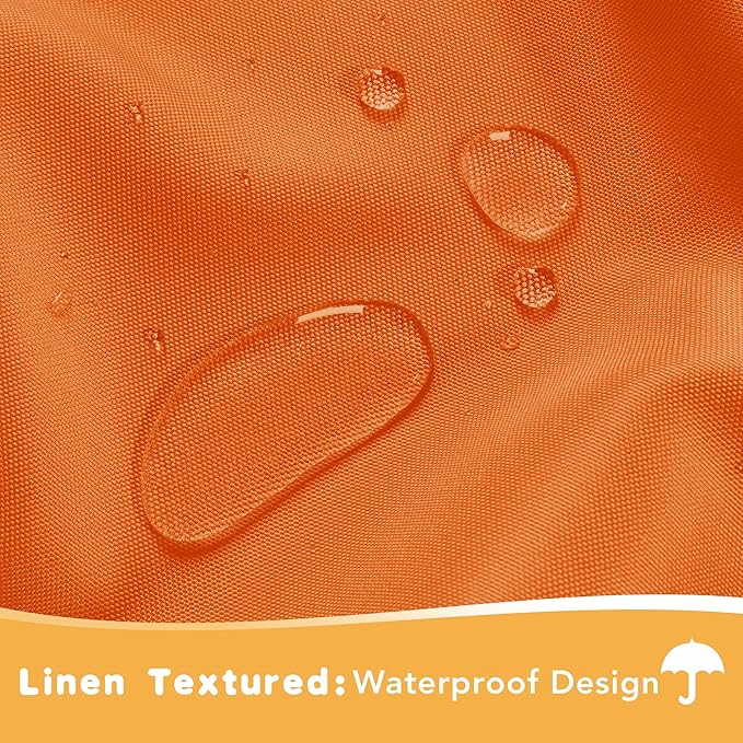 HolidayIdeas Outdoor Curtains for Patio Waterproof, 4 Panels - 54 x 108 Inch - Privacy Protection & Light Filtering Curtains Grommet Outside Curtains for Porch, Backyard (Mecca Orange)