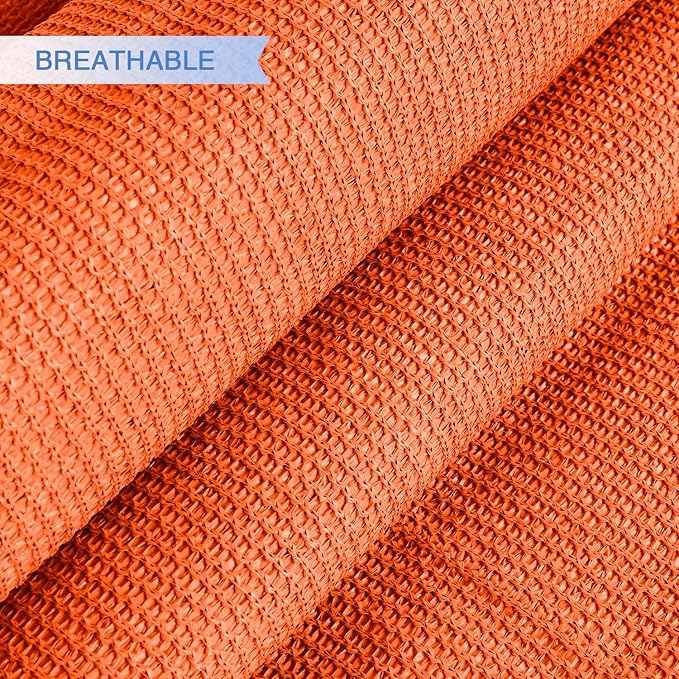 E&K Sunrise 14' x 14' x 14' Sun Shade Sail Triangle Canopy Shade Cover UV Block for Patio Backyard Garden Outdoor (Orange)