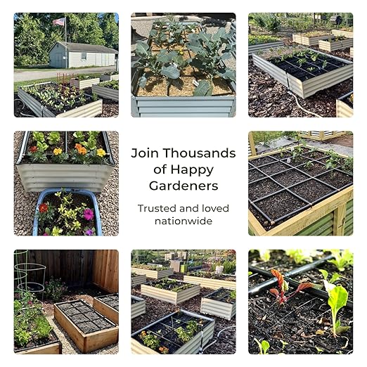The Garden Grid | Garden Watering System for Raised Beds - But Better | Pre-Assembled, Waters Every Plant, 1-Min Setup, USA-Made, Lasts 5–10x Longer Than Drip Irrigation | Size: 4x4 - Dims: 44"x44"