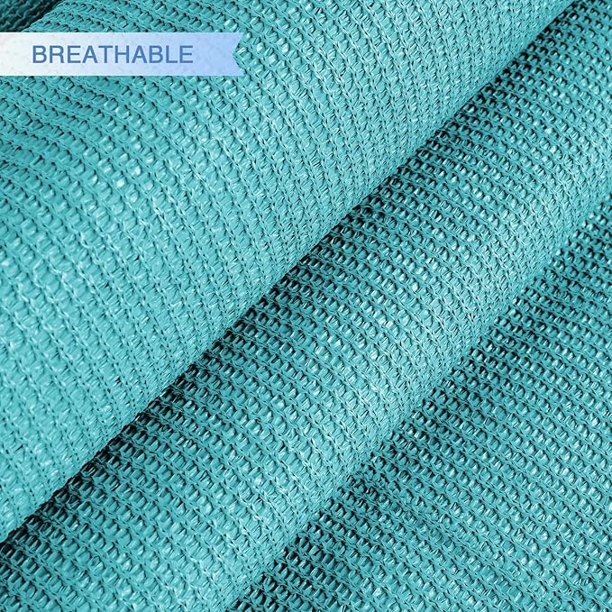 E&K Sunrise 19' x 19' x 19' Sun Shade Sail Triangle Canopy Shade Cover UV Block for Patio Backyard Garden Outdoor (Turquoise)