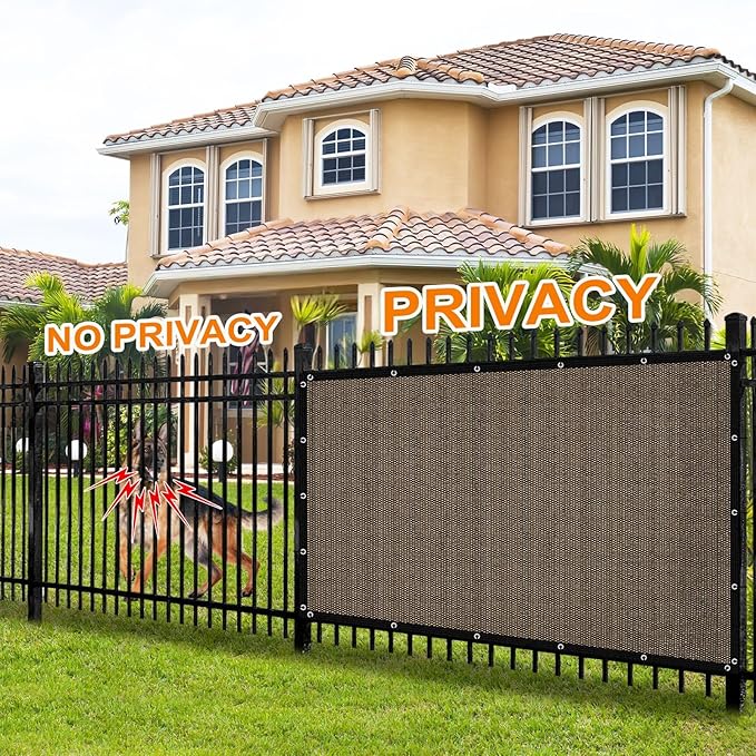 Artpuch 90% Sun Shade Cloth, 6 x 12 FT Pergola Shade Cover Canopy with Grommets, Sun Screen Fabric Tarp for Patio, Outdoor, Garden, Backyard, Mocha