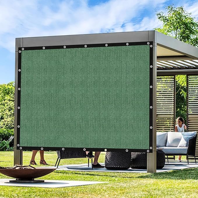 Artpuch Outdoor Pergola Shade Cover 5' X 10' Sun Shade Cloth with Grommets, 90% UV Protection Canopy Patio Privacy Screen (Customized Available) GN107, Green