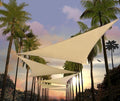 Amgo Custom Size 11' x 11' x 11' Beige Triangle Sun Shade Sail Order to Make Canopy Awning UPF50+ AGSLT, 95% UV Blockage, Water & Air Permeable, 200GSM Commercial Standard (We Customize)