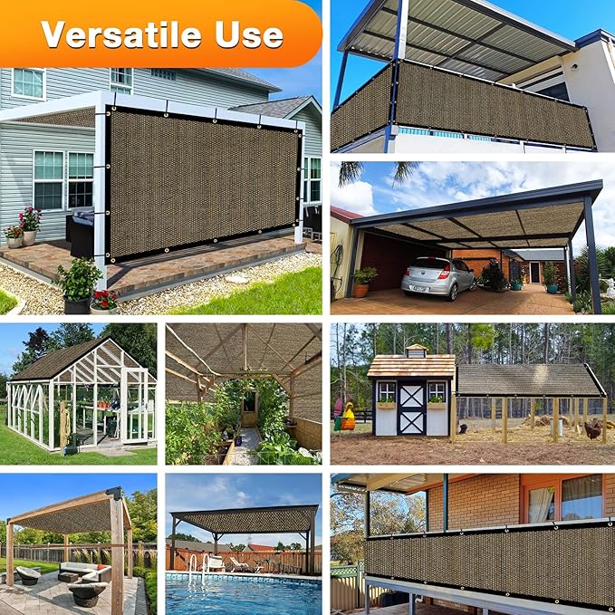 Artpuch Outdoor Pergola Shade Cover 16x23 FT Sun Shade Cloth with Grommets Mocha 90% UV Protection Canopy Patio Privacy Screen (Customized Available)
