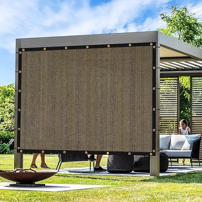 Artpuch Outdoor Pergola Shade Cover 5x18 FT Sun Shade Cloth with Grommets Mocha 90% UV Protection Canopy Patio Privacy Screen (Customized Available)