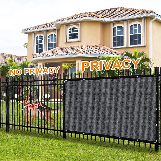 Artpuch 90% Sun Shade Cloth, 6 x 6 FT Pergola Shade Cover Canopy with Grommets, Sun Screen Fabric Tarp for Patio, Outdoor, Garden, Backyard, Dark Grey