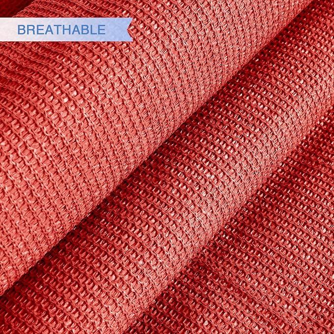 E&K Sunrise 17' x 17' x 17' Sun Shade Sail Triangle Canopy Shade Cover UV Block for Patio Backyard Garden Outdoor (Red)