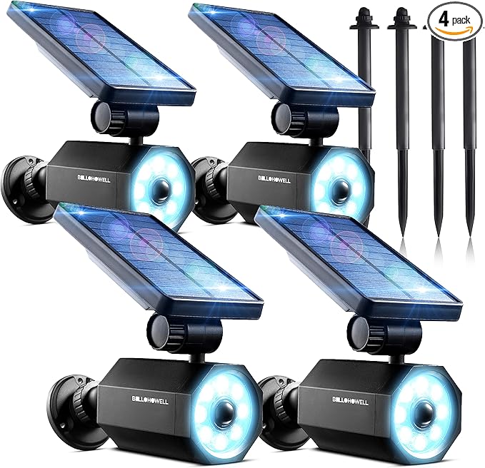 Bell+Howell Bionic Spotlight Motion Solar Spot Lights Outdoor Waterproof, Landscape Lights, Outdoor Solar Yard Lights Weather Resistant, Super Bright LED Lights, for Garden, Lawn As Seen On TV