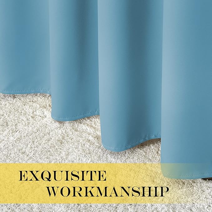 NICETOWN Blackout Sliding Door Curtains 84 Inch Length, Extra Wide Room Divider Grommet Energy Saving Thermal Insulated Curtain for Patio Door Window(W80 x L84, 1 Panel, Teal Blue)