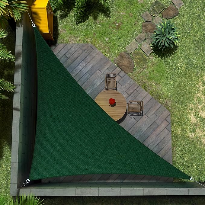 Amgo Custom Size 5' x 8' x 9.4' Green Right Triangle Sun Shade Sail UPF50+ AGTAPRT12, Order to Make Canopy Awning, 95% UV Blockage, Water & Air Permeable, Commercial Standard (We Customize)