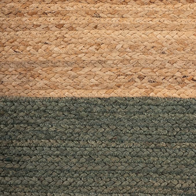 REDEARTH · Cube Pouf Foot Stool Ottoman - Jute Braided Pouffe Poof Accent Sitting Footrest for The Living Room, Bedroom, Nursery, Patio, Lounge & Other Rooms (14.5”X14.5”X16”; Natural Olive)