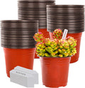 Plant Nursery Pot/Pots 200 Pcs 6" Plastic Plants Pots Flower Pots Seed Starting Pots for Plants Indoor Outdoor Seeding pots (with 200 Plant Labels)