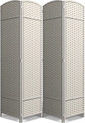 Sorbus 4 Panel Room Divider 6 ft. Tall - Privacy Screen, Extra Wide Double Hinged Panels, Mesh Hand-Woven Design, Partition Room Dividers and Folding Privacy Screens, Wall Divider for Room Separation