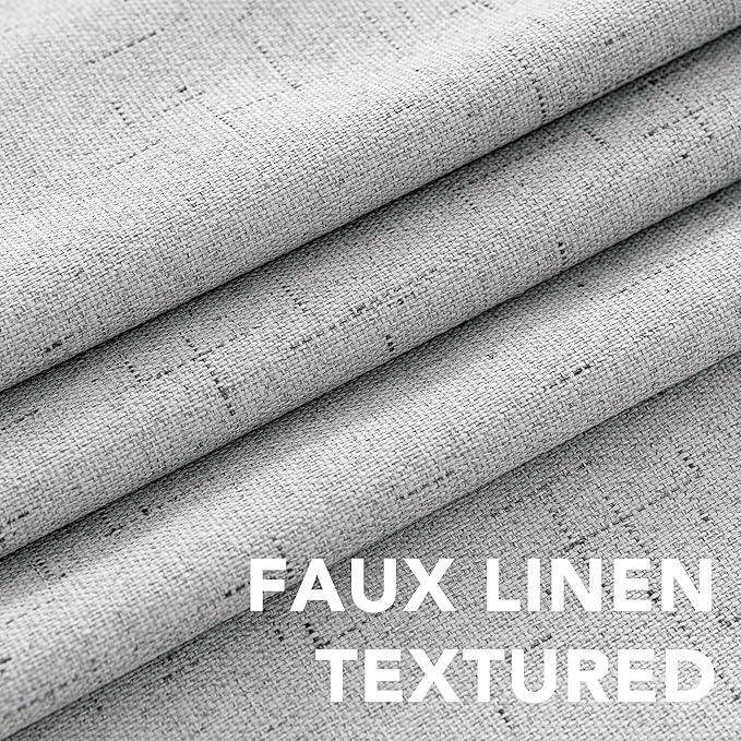 H.VERSAILTEX 100% Blackout Curtains for Bedroom, Thermal Insulated Linen Textured Curtains Heat and Full Light Blocking Drapes Living Room Curtains 2 Panel Sets, Glacier Gray, 52x84 Inch