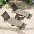 NUNU LAB Outdoor Chaise Lounge Chair Set of 3（2 of Chair and 1 of Side Table）,Waterproof Patio Lawn Chairs Lounge Outside,5-Positions Adjustable Pool Lounge Chair for Garden Beach Poolside,Grey
