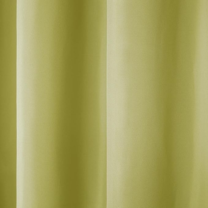 TOWN & COUNTRY BASICS Cabana Solid Heavyweight Indoor Outdoor Curtains, Light Filtering Opacity with Grommet Top, Water Repellent, 2-Pack Set, 54"x108", Kiwi Green
