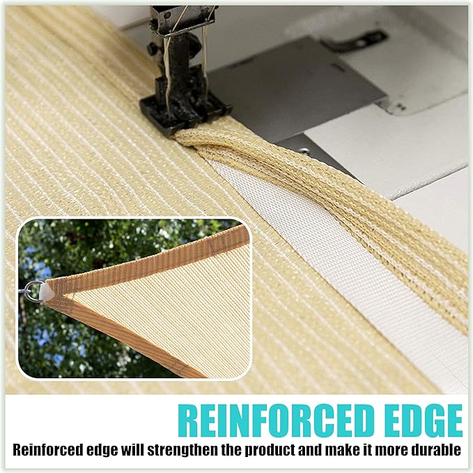 Amgo Custom Size 21' x 22' x 30.4' Turquoise Triangle Sun Shade Sail UPF50+ AGTAPRT12, Order to Make Canopy Awning, 95% UV Blockage, Water & Air Permeable, Commercial Standard (We Customize)