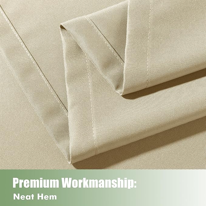 HolidayIdeas Waterproof Outdoor Curtains for Patio, 6 Panels - 54x108 Inches - Weatherproof Privacy Outsides Curtains for Backyard Porch Gazebo, Sunlight & UV Blocking (Cream, Grommet Top)