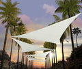 Amgo Custom Size 24' x 24' x 24' White Triangle Sun Shade Sail Order to Make Canopy Awning UPF50+ AGSLT, 95% UV Blockage, Water & Air Permeable, 200GSM Commercial Standard (We Customize)