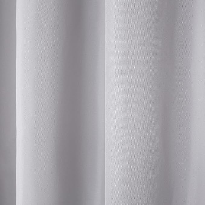 Town & Country Basics Cabana Solid Heavyweight Indoor Outdoor Curtains, Light Filtering Opacity with Grommet Top, Water Repellent, 2-Pack Set, 54"x132", Cloud Grey