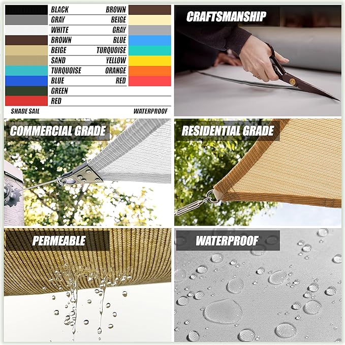Amgo Custom Size 16' x 23' x 28' Black Right Triangle Sun Shade Sail UPF50+ AGTAPRT12, Order to Make Canopy Awning, 95% UV Blockage, Water & Air Permeable, Commercial Standard (We Customize)